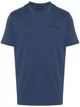 Paul & Shark футболка из хлопка с вышитым логотипом, синий