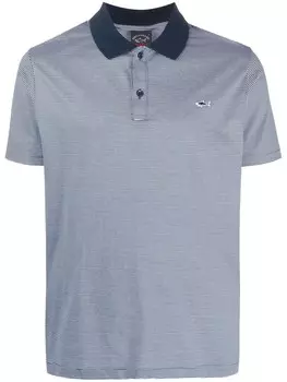 Paul & Shark полосатая рубашка поло с нашивкой-логотипом, синий