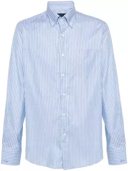 Paul & Shark полосатая рубашка с вышитым логотипом, синий