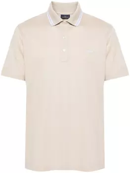 Paul & Shark рубашка поло из ткани пике с логотипом, нейтральный цвет