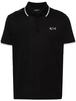 Paul & Shark рубашка поло из ткани пике с логотипом, черный