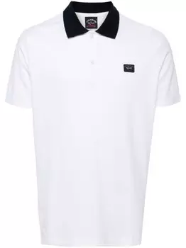 Paul & Shark рубашка поло с нашивкой-логотипом, белый