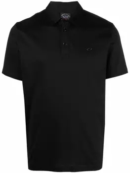 Paul & Shark рубашка поло с вышитым логотипом, черный
