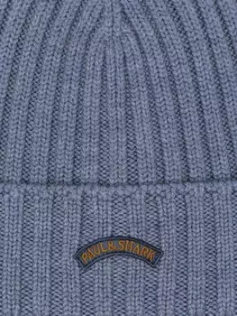 Paul & Shark шапка бини с нашивкой-логотипом, синий