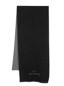 Paul & Shark шарф с жаккардовым логотипом, черный