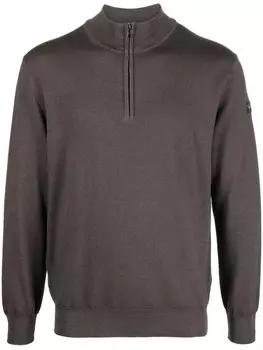 Paul & Shark шерстяной джемпер с воротником на молнии, коричневый