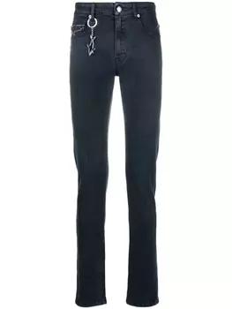 Paul & Shark узкие джинсы с подвеской-логотипом, синий