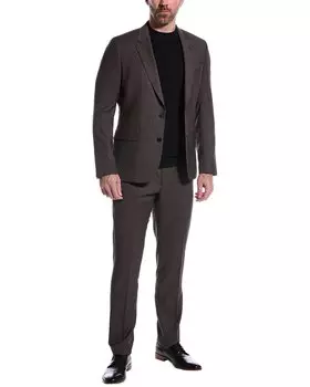 Paul Smith 2-х предметный шерстяной костюм, приталенный по фигуре, коричневый