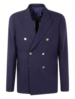 Paul Smith двубортный блейзер с заостренными лацканами, синий