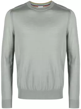 Paul Smith джемпер из шерсти мериноса с круглым вырезом, зеленый