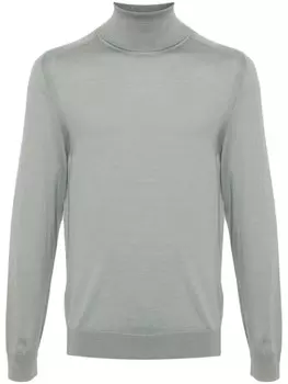 Paul Smith джемпер из шерсти мериноса с высоким воротником, зеленый