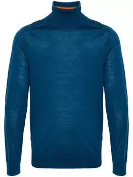 Paul Smith джемпер из шерсти мериноса с высоким воротником, синий