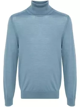 Paul Smith джемпер из шерсти мериноса с высоким воротником, синий