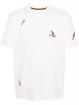 Paul Smith футболка из органического хлопка с вышитыми птицами, белый