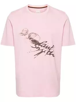 Paul Smith футболка из органического хлопка Wine Glass, розовый