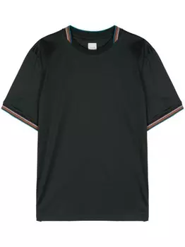 Paul Smith футболка с отделкой в полоску, зеленый