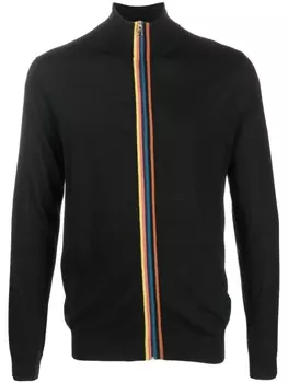 Paul Smith кардиган с отделкой в полоску, черный