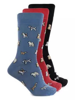 Paul Smith комплект Dogs из трех пар носков, синий