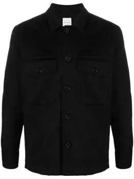 Paul Smith куртка-рубашка из смесовой шерсти на пуговицах, черный