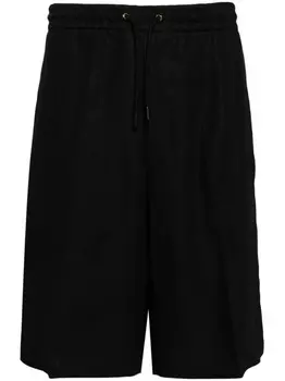 Paul Smith льняные шорты с завязками на талии, черный