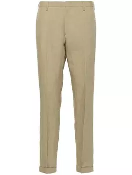 Paul Smith льняные зауженные брюки, зеленый