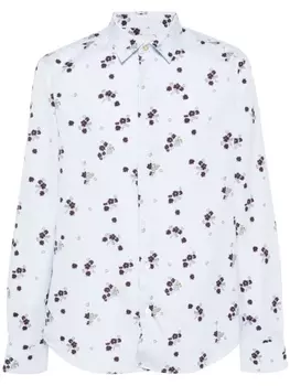 Paul Smith полосатая рубашка с цветочным принтом, синий