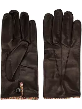 Paul Smith полосатые перчатки, коричневый