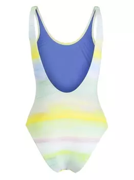 Paul Smith полосатый купальник с круглым вырезом, зеленый