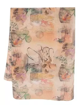 Paul Smith полупрозрачный платок с принтом, нейтральный цвет