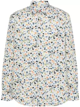 Paul Smith рубашка из органического хлопка с цветочным принтом, белый