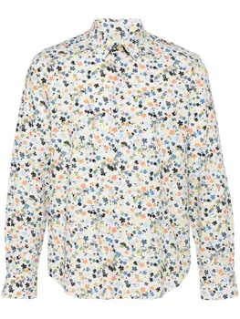 Paul Smith рубашка из органического хлопка с цветочным принтом, белый