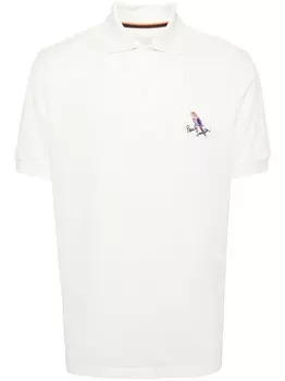 Paul Smith рубашка-поло из хлопка с вышитым узором, белый