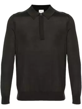 Paul Smith рубашка-поло из тонкой мериносовой шерсти, зеленый