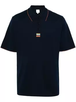 Paul Smith рубашка поло с отделкой в полоску, синий