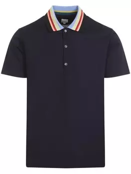 Paul Smith рубашка поло с отделкой в полоску, синий