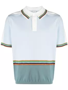 Paul Smith рубашка поло Signature Stripe с короткими рукавами, синий
