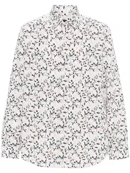 Paul Smith рубашка с цветочным принтом, белый