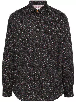 Paul Smith рубашка с цветочным принтом, черный