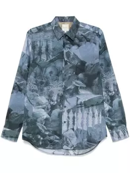 Paul Smith рубашка с графичным принтом, синий