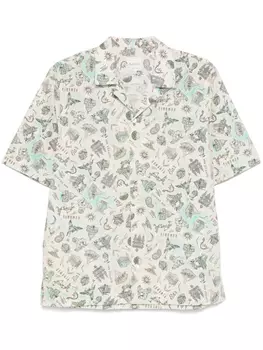 Paul Smith рубашка с графичным принтом, зеленый