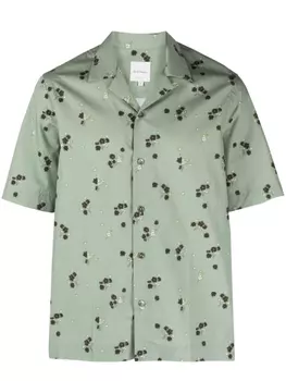 Paul Smith рубашка с короткими рукавами и цветочным принтом, зеленый