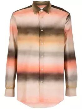 Paul Smith рубашка в полоску, коричневый