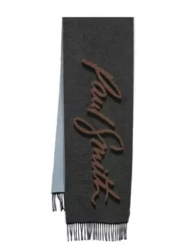 Paul Smith шарф с жаккардовым логотипом, коричневый