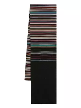 Paul Smith шарф в полоску Signature Stripe, черный