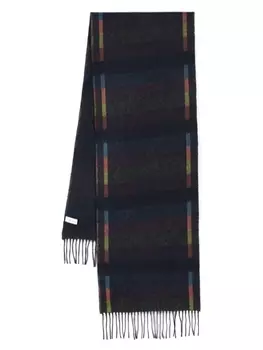 Paul Smith шерстяной шарф с бахромой, синий