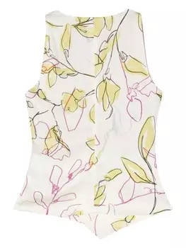 Paul Smith топ с цветочным принтом, белый