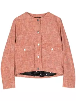 Paul Smith твидовый жакет с закругленным воротником, оранжевый