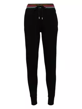 Paul Smith узкие брюки с полосатым поясом, черный