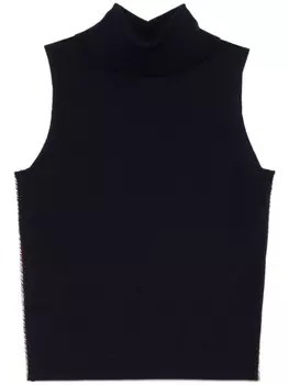Paul Smith вязаный жилет с высоким воротником, синий