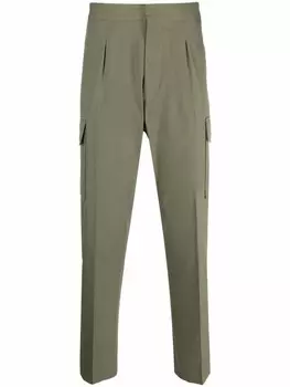 Paul Smith зауженные брюки карго из органического хлопка, зеленый